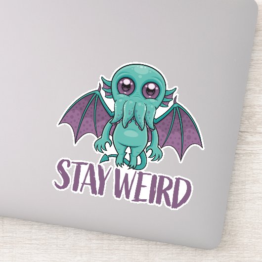 Blijf een rare Cute Cthulhu Monster Sticker (Detail)