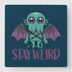Blijf een rare Cute Cthulhu Monster Vierkante Klok