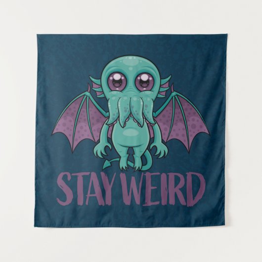 Blijf een rare Cute Cthulhu Monster Wandkleed (Voorkant)