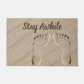 Blijf een tijdje voetafdrukken in het zand deurmat (Voorkant)