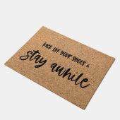 Blijf een tijdje Welkom Mat Doormat (Schuin)