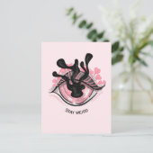 Blijf een vreemde Gothic roze oogschok met schrikb Briefkaart (Staand voorkant)