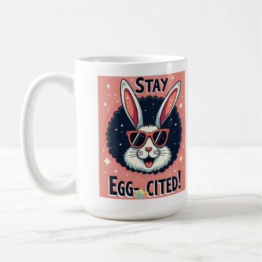 Blijf Egg-aangehaald!: Retro Easter Bunny Vibes Koffiemok (Links)