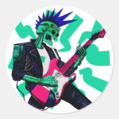 Blijf elektrisch ronde sticker (Voorkant)