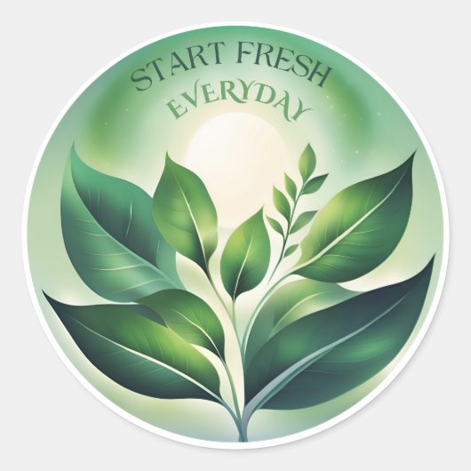 Blijf elke dag fris ronde sticker (Voorkant)