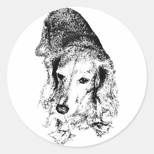 Blijf Erbij – Dachshund Ronde Sticker (Voorkant)