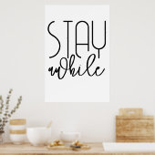 Blijf Even Print Poster - Inspirerende Poster (Keuken)