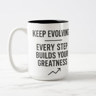 Blijf evolueren Motivatie Tweekleurige Koffiemok