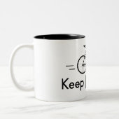 Blijf fietsen tweekleurige koffiemok (Links)