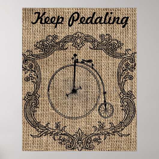 Blijf fietsen Vintage fiets Poster (Voorkant)