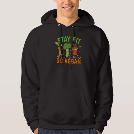 Blijf fit Go Vegan Hoodie (Voorkant)