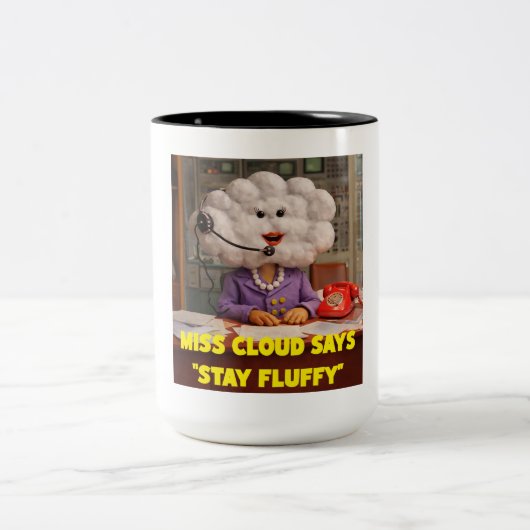 Blijf Fluffy met Juffrouw Cloud Tweekleurige Koffiemok (Center)