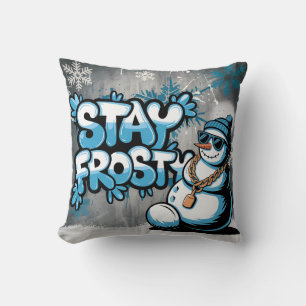 Blijf Frosty Cool Snowman Winter Vibes Kussen