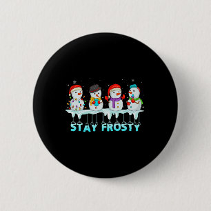 Blijf Frosty Fun Christmas Cool Sneeuwman Vrouwen Ronde Button 5,7 Cm