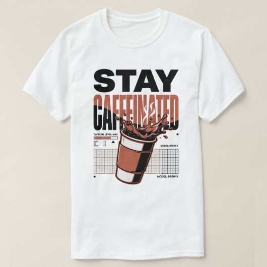 Blijf Geactiveerd Neon Punk Koffiebeker T-shirt (Design voorkant)