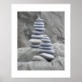 Blijf Gebalanceerd Rotsstenen Motiverend Poster (Voorkant)