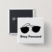 Blijf geconcentreerd in 2026 vierkante button 5,1 cm (Voorkant /achterkant)