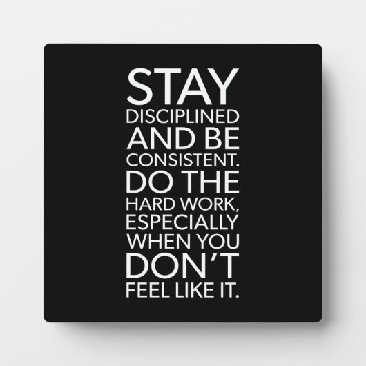 Blijf gedisciplineerd en consistent - Gym, Hustle Fotoplaat (Voorkant)