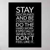Blijf gedisciplineerd en consistent - Gym, Hustle Poster (Voorkant)