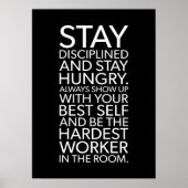 Blijf gedisciplineerd en honger - Gym, Hustle, Suc Poster (Voorkant)