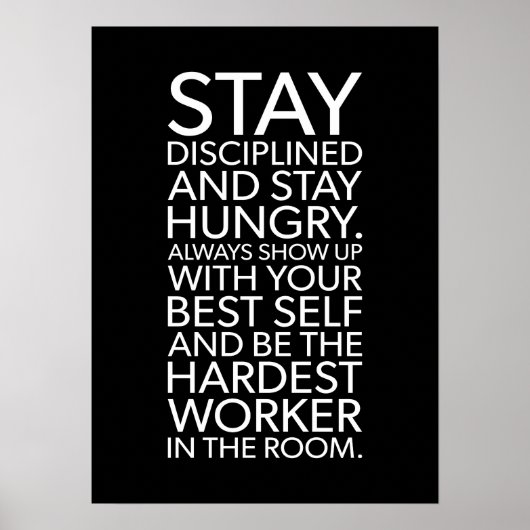 Blijf gedisciplineerd en honger - Gym, Hustle, Suc Poster (Voorkant)