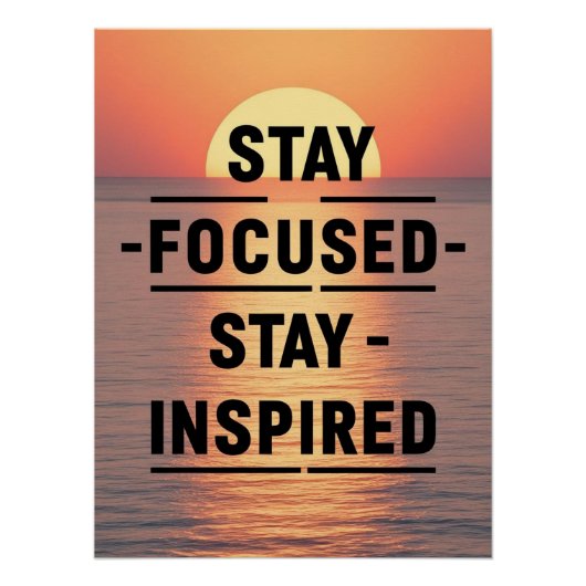 Blijf gefocust en blijf geïnspireerd perfect poster (Voorkant)