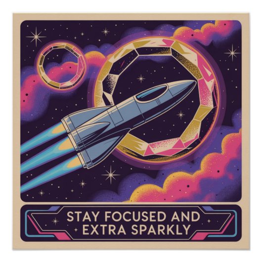Blijf gefocust en extra sprankelend perfect poster (Voorkant)