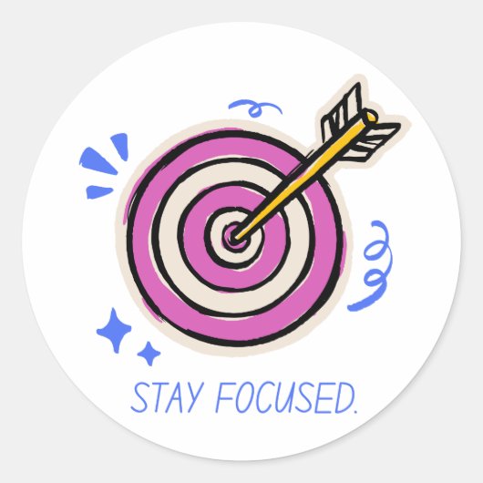 Blijf gefocust – Minimale Motivatie Sticker (Voorkant)