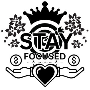 Blijf gefocust – Motivatie Crown & Heart Graphic T-shirt