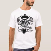 Blijf gefocust – Motivatie Crown & Heart Graphic T-shirt (Voorkant)