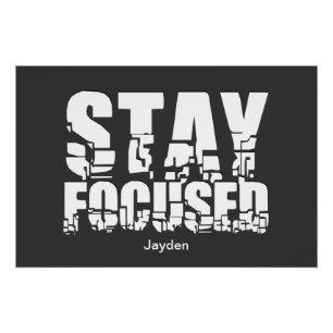 Blijf gefocust Motivatie zin met typografie Perfect Poster