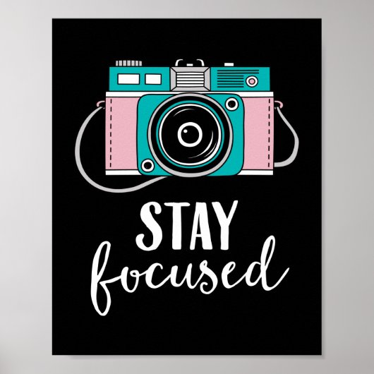 Blijf Gefocust Vintage Camerafotograaf Poster (Voorkant)