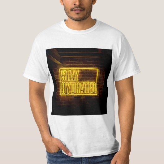 Blijf Gehydrate Neon Geel Bord T-shirt (Voorkant)