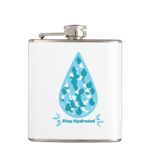 Blijf gehydrateerd blauw en wit heupfles