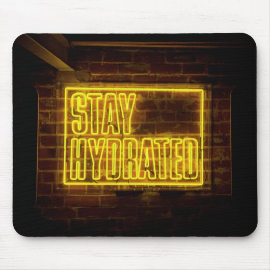 Blijf gehydrateerd Neon Yellow Sign Muismat (Voorkant)