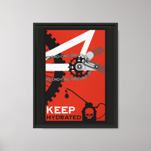 Blijf Gehydrateerde Fiets Canvas Afdruk