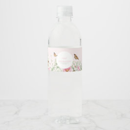Blijf Gehydrateerde Pioen Bloemige Trouwdag Waterf Waterfles Etiket