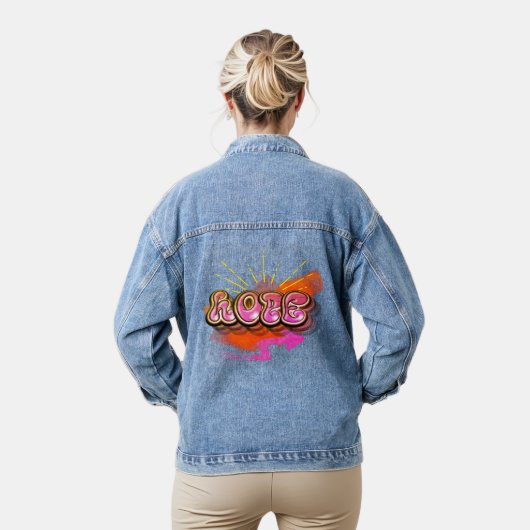 Blijf geïnspireerd Graffiti HOPE Graphic Denim Jacket (Model)