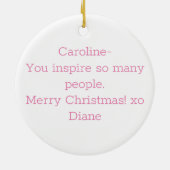 Blijf geïnspireerd Inspirerend positief bericht Keramisch Ornament (Achterkant)