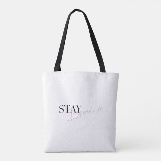 Blijf geïnspireerd Inspirerend positief bericht Tote Bag (Achterkant)