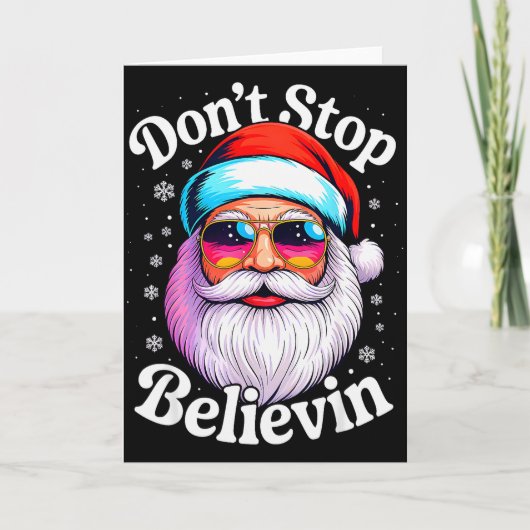 Blijf Gelooven Kerstman Grappige Kerst Pjs Grappig Kaart (Voorkant)