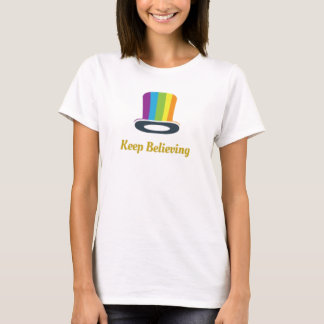 Blijf Gelooven Regenboog Gestreept Hoed Icoon T-shirt