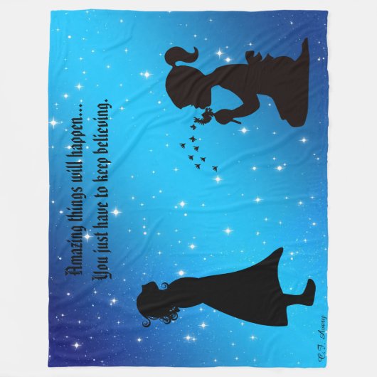 Blijf geloven dat Starry Sky Young Girls Wishing Fleece Deken (Voorkant)