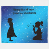Blijf geloven dat Starry Sky Young Girls Wishing Fleece Deken (Voorkant (Horizontaal))