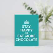 Blijf gelukkig en eet meer chocolade briefkaart (Staand voorkant)