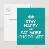 Blijf gelukkig en eet meer chocolade briefkaart (Voorkant / Achterkant)