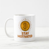 Blijf Gemotiveerd Bitcoin Mok (Links)