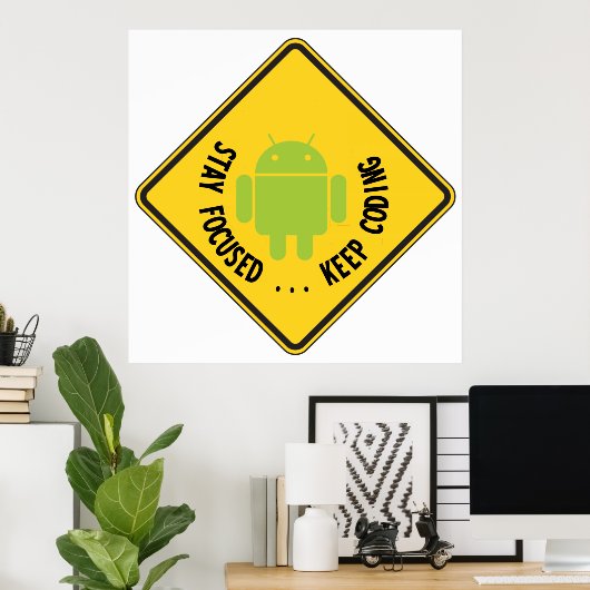 Blijf gericht... Codebogen blijven plakgebaren Poster (Thuiskantoor)