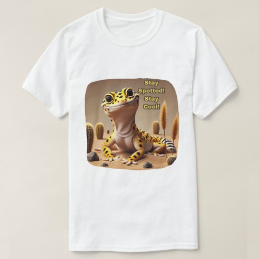Blijf gespot, blijf cool! Leopard Gecko T-shirt (Design voorkant)