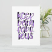 Blijf geweldig met de hand geletterd Paarse Bedankkaart (Staand voorkant)